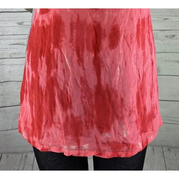Gypsy 05 Hollywood Tank Top Gray Pink Tie Dye Semi-Sheer Silk Back - Picture 11 of 12
